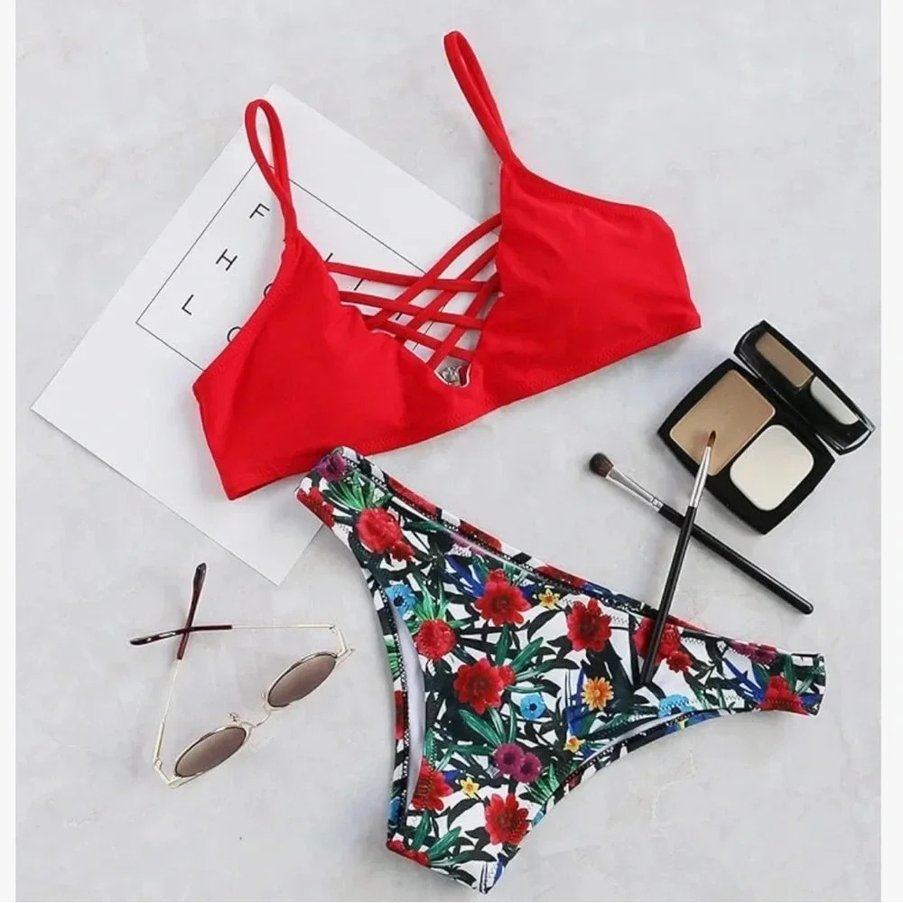 SweatyRocks Floral “cheekini” bikini